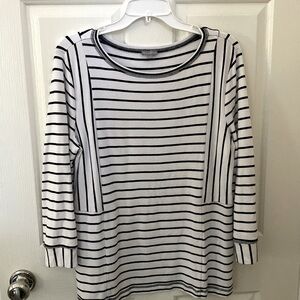 Talbots blue and white French striped top. Size Large.